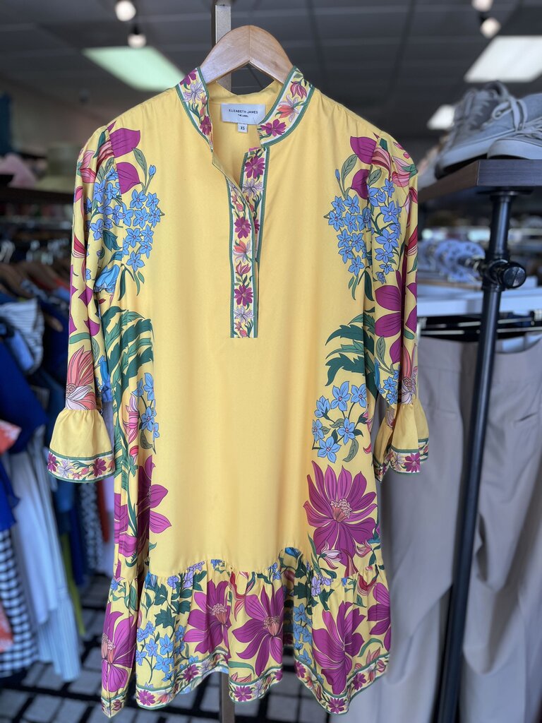 Elizabeth James - Clover Dress in Tapestry Yellow