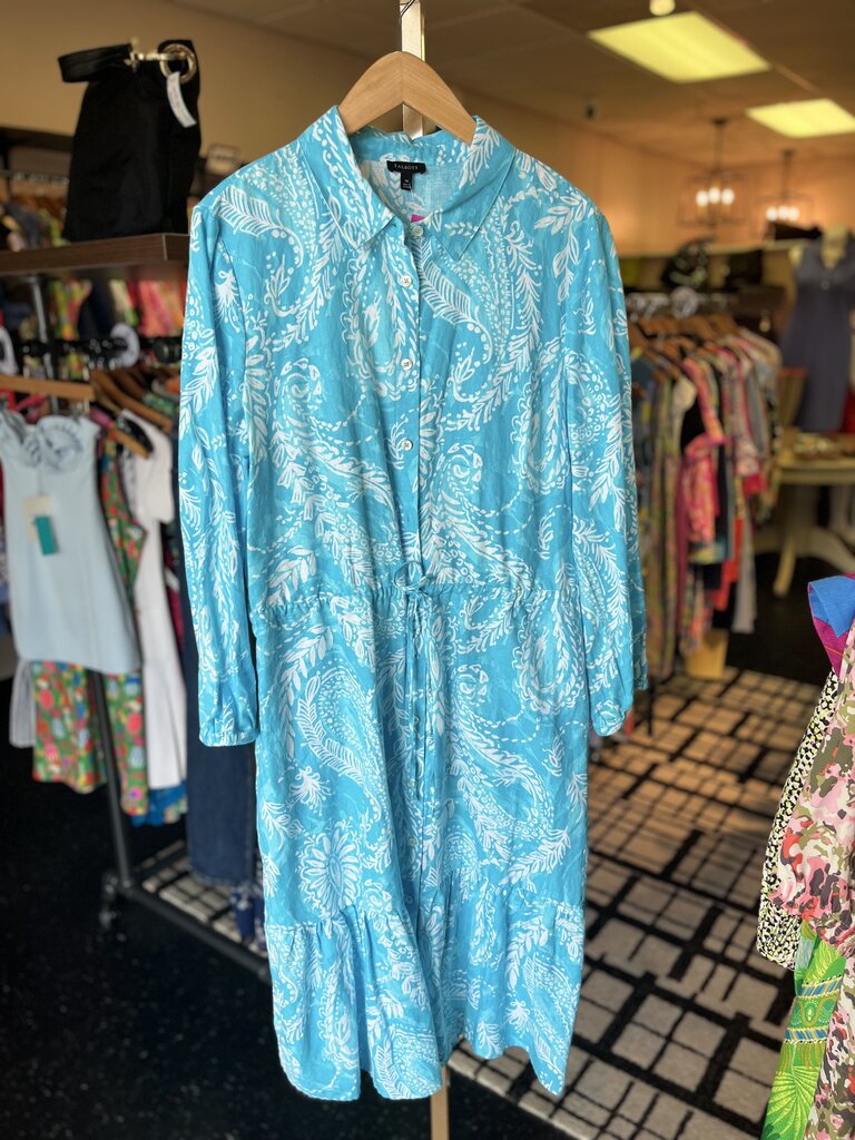Talbots - Linen Blend Shirt Dress - Brushed Paisley