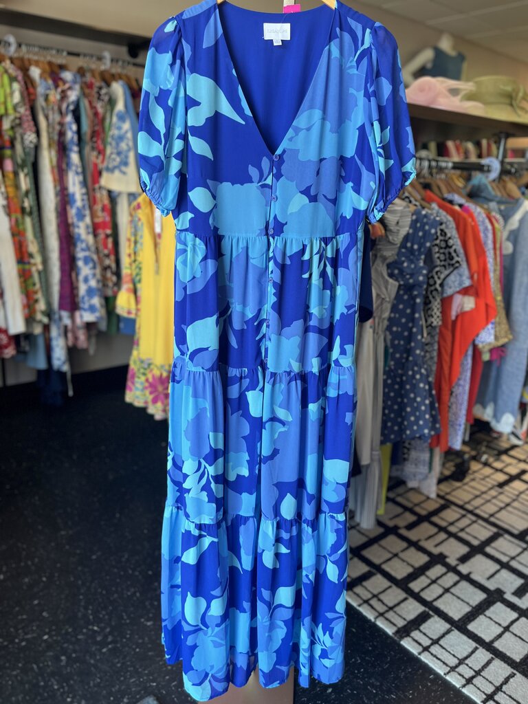 Sugarlips - Monaco Tiered Maxi - Blue Floral