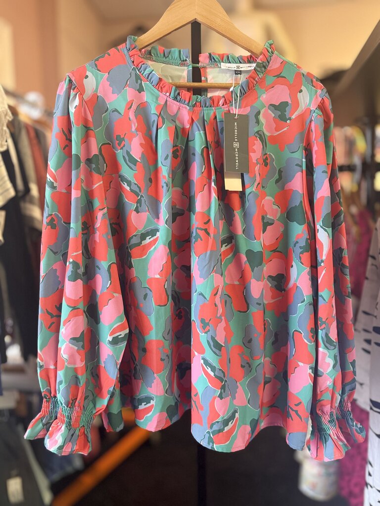 Michelle McDowell - NWT Quinn Top in Falling Poppies Print