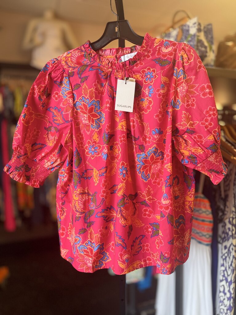 Sugarlips NWT-Lorie Floral SS Blouse