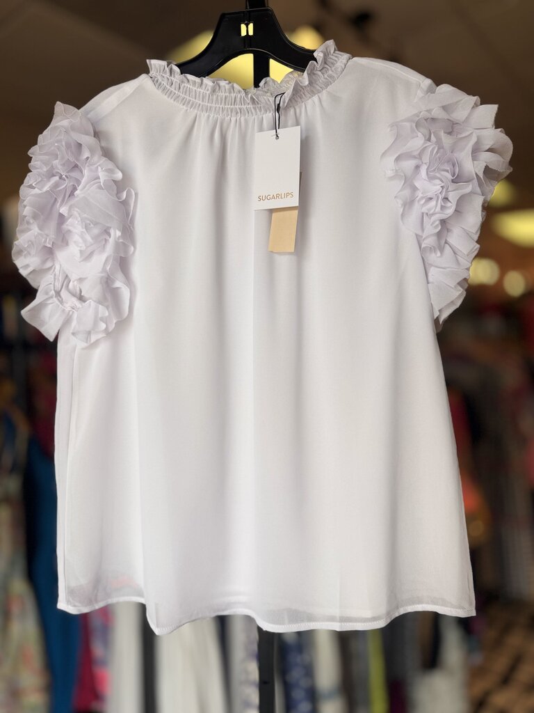Sugarlips NWT-Brenna Mockneck Blouse - White