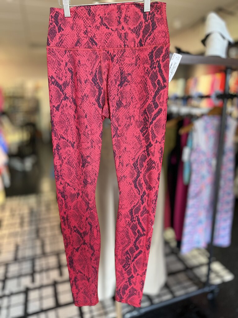 alo - Vapor Leggings in Red Snakeskin Print