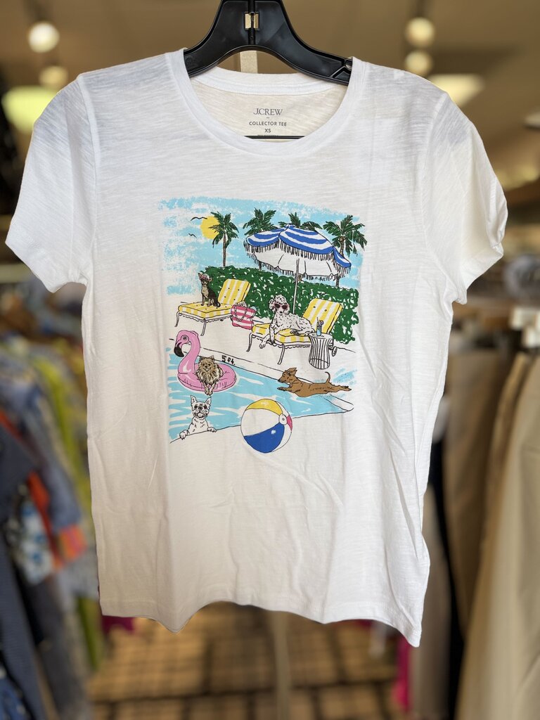 J.Crew NWT - Dogs Poolside Graphic Tee