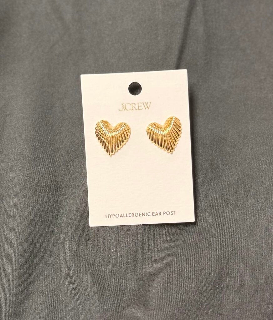 J.Crew NWT - Heart Stud Earrings