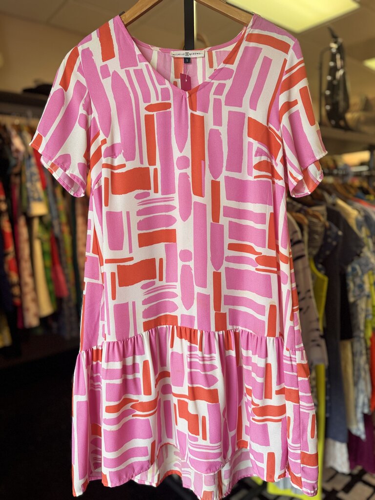 Michelle McDowell -Drop Waist Abstract Print Dress