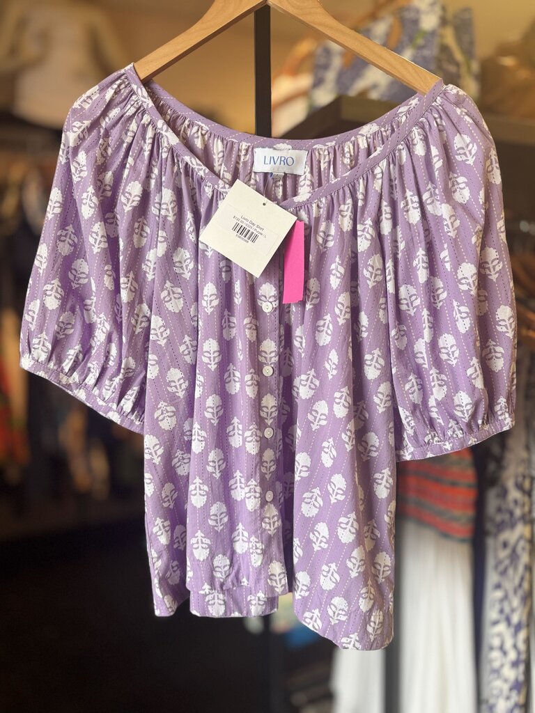 Livro NWT - Day Shirt in Purple Block Print