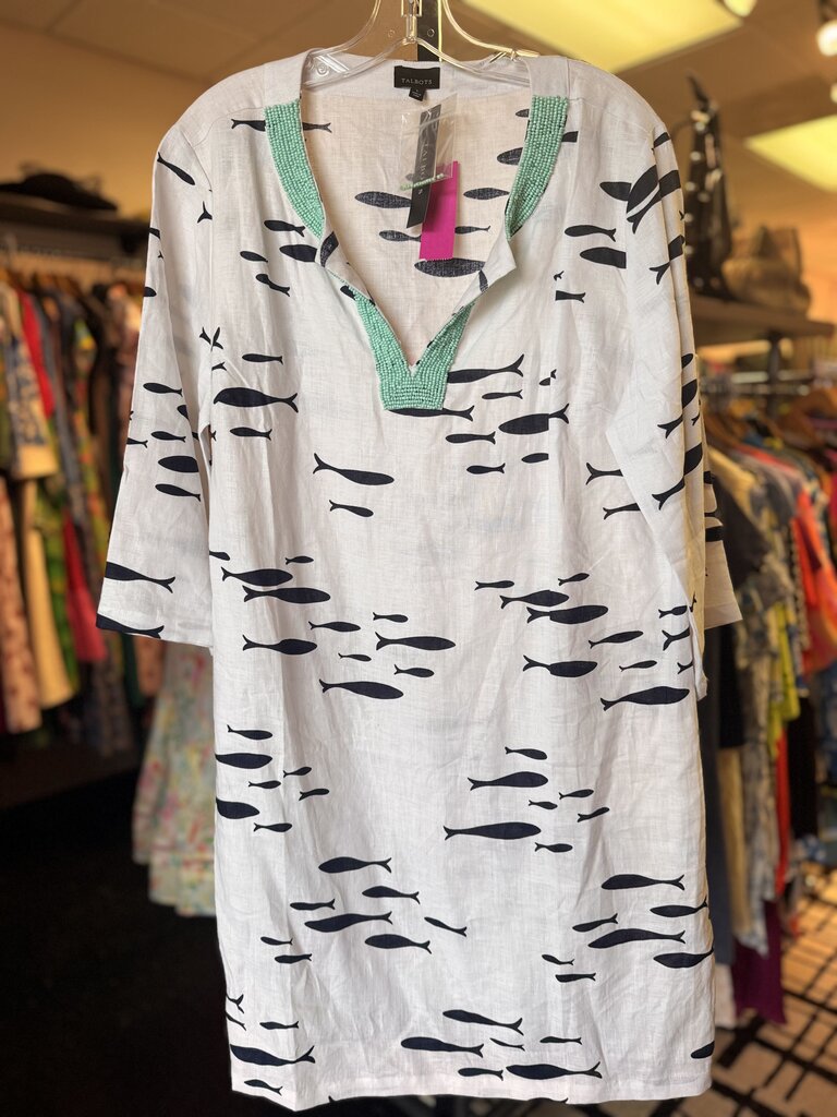 Talbots NWT - Linen Tunic w. Fish Print