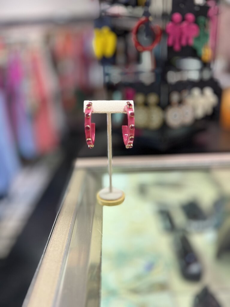 Fuschia Hoop Earrings