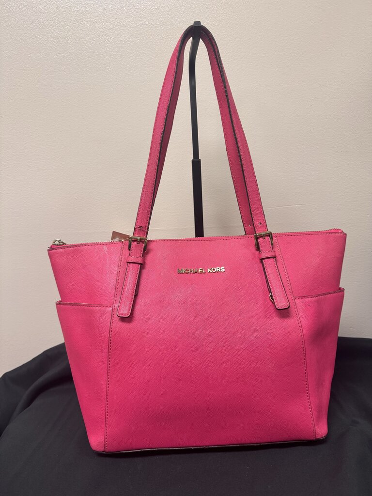 Michael Kors - Large Charlotte Tote in Pink Saffiano Leather