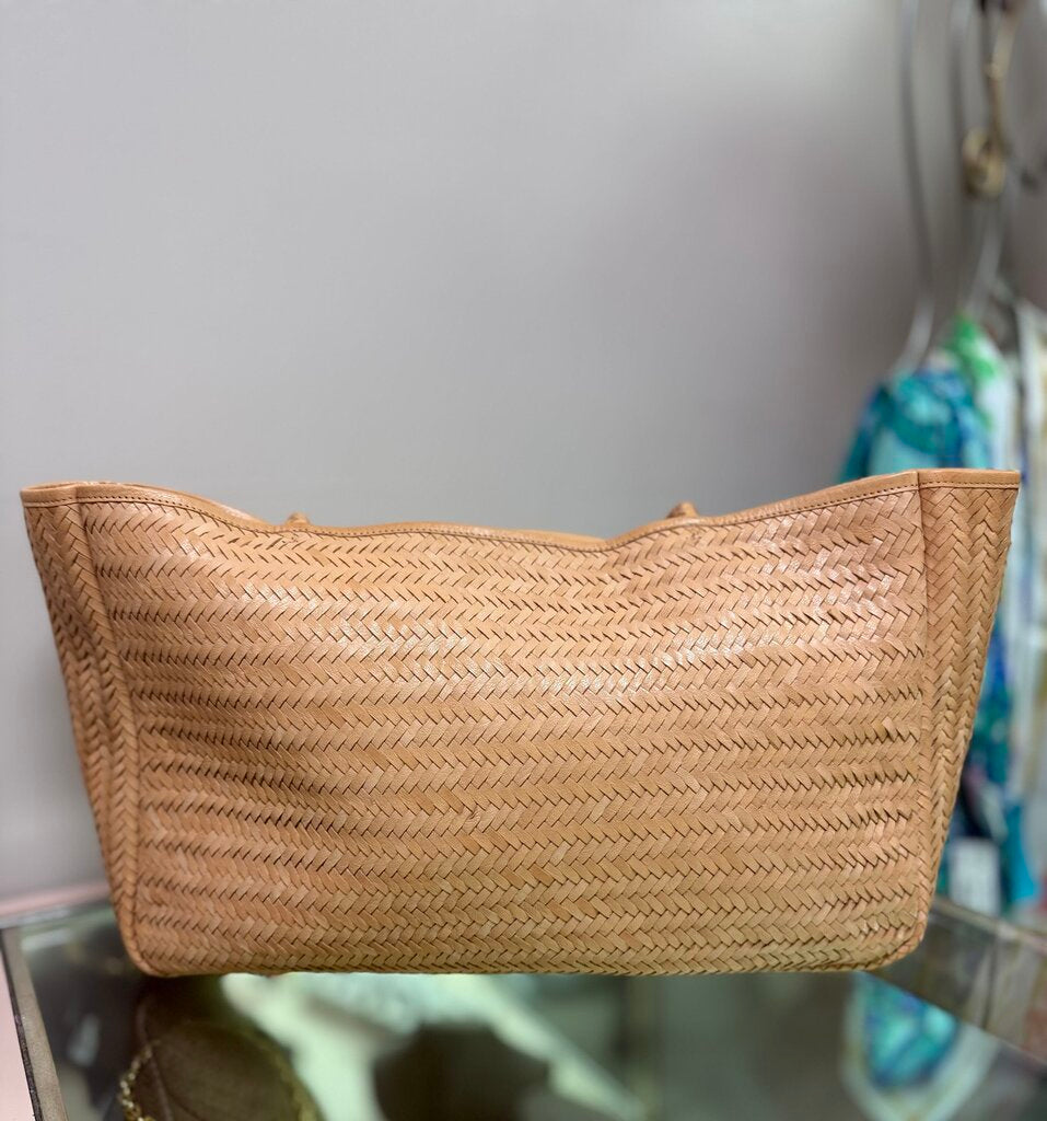 Anthropologie - Woven Leather Tote - Natural