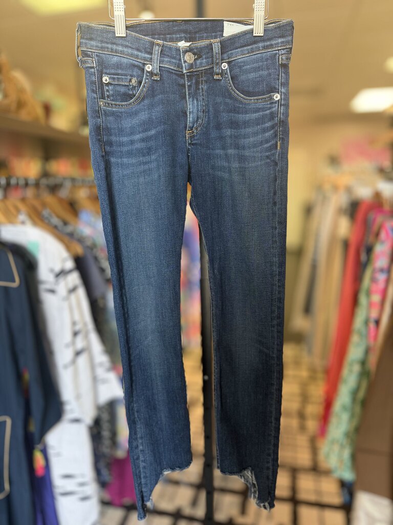 Rag&Bone "Cate" Mid-Rise Step-Hem Skinny Jeans