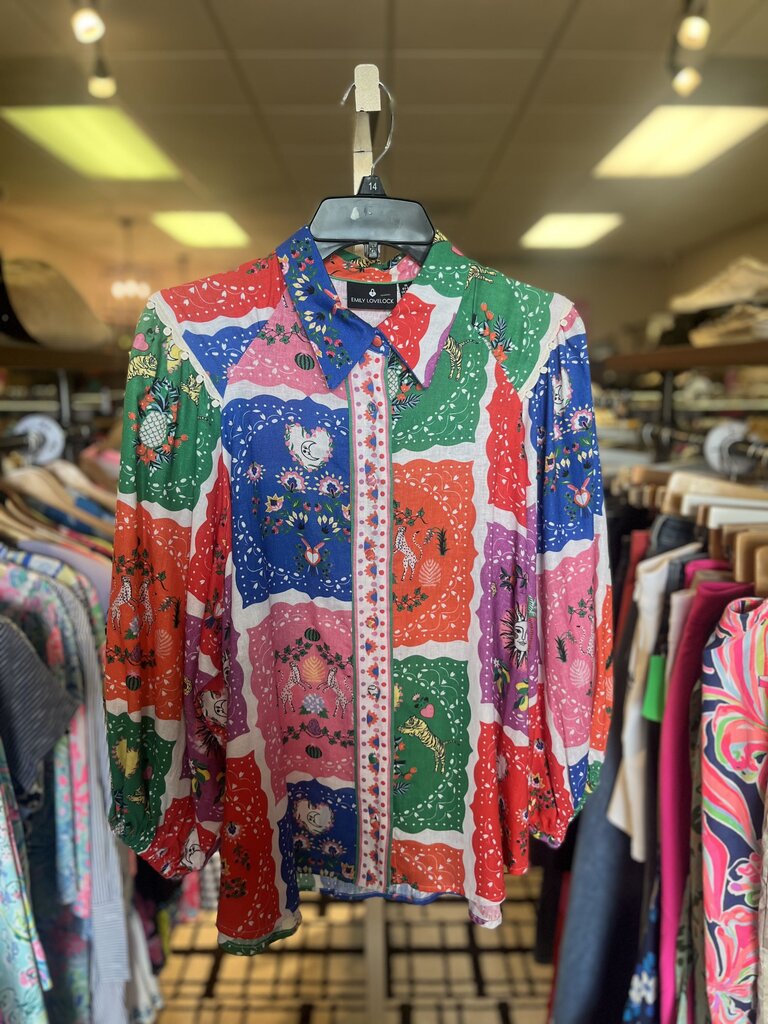 Emily Lovelock - "Edie" Top in Vibrant Print