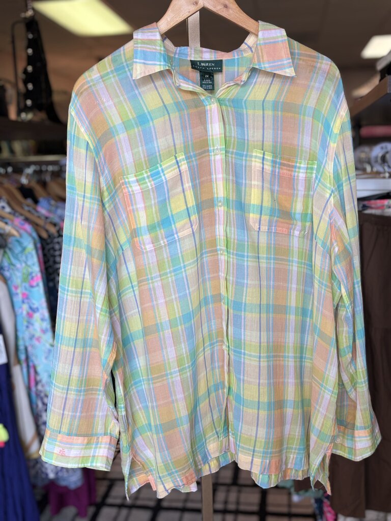 LRL - Bright Plaid Lightweight Button Down