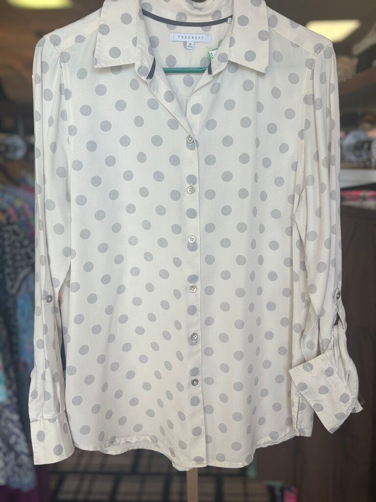 Foxcroft - Tencel Polka Dot Button Down -