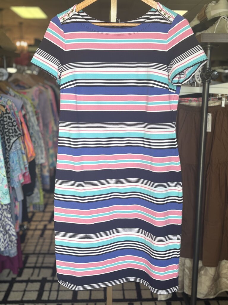 Talbots - SS Striped Cotton Sheath Dress