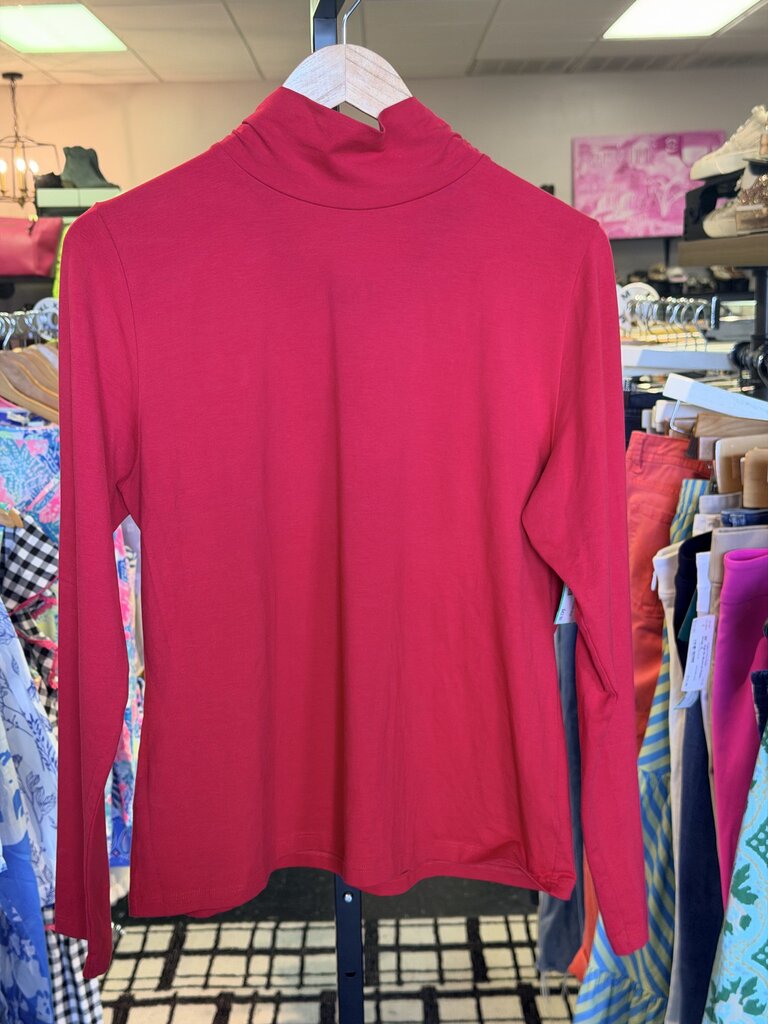 ELI - Mockneck Jersey LS Top - Red