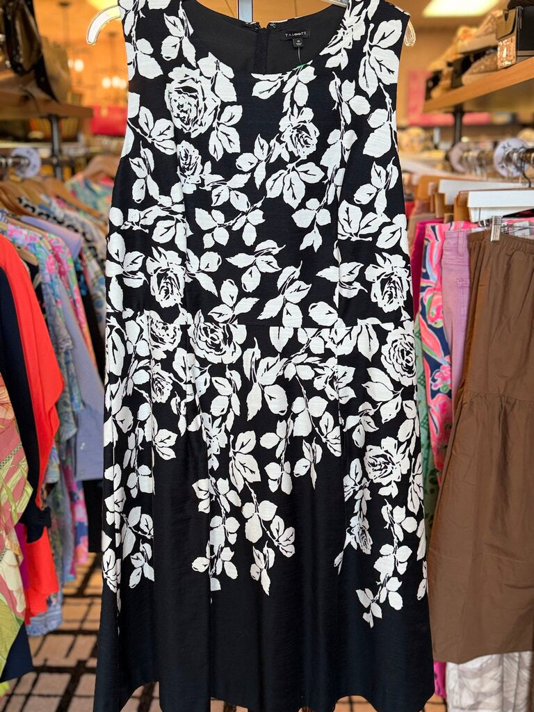 Talbots - Sleeveless Floral Print Dress - Black