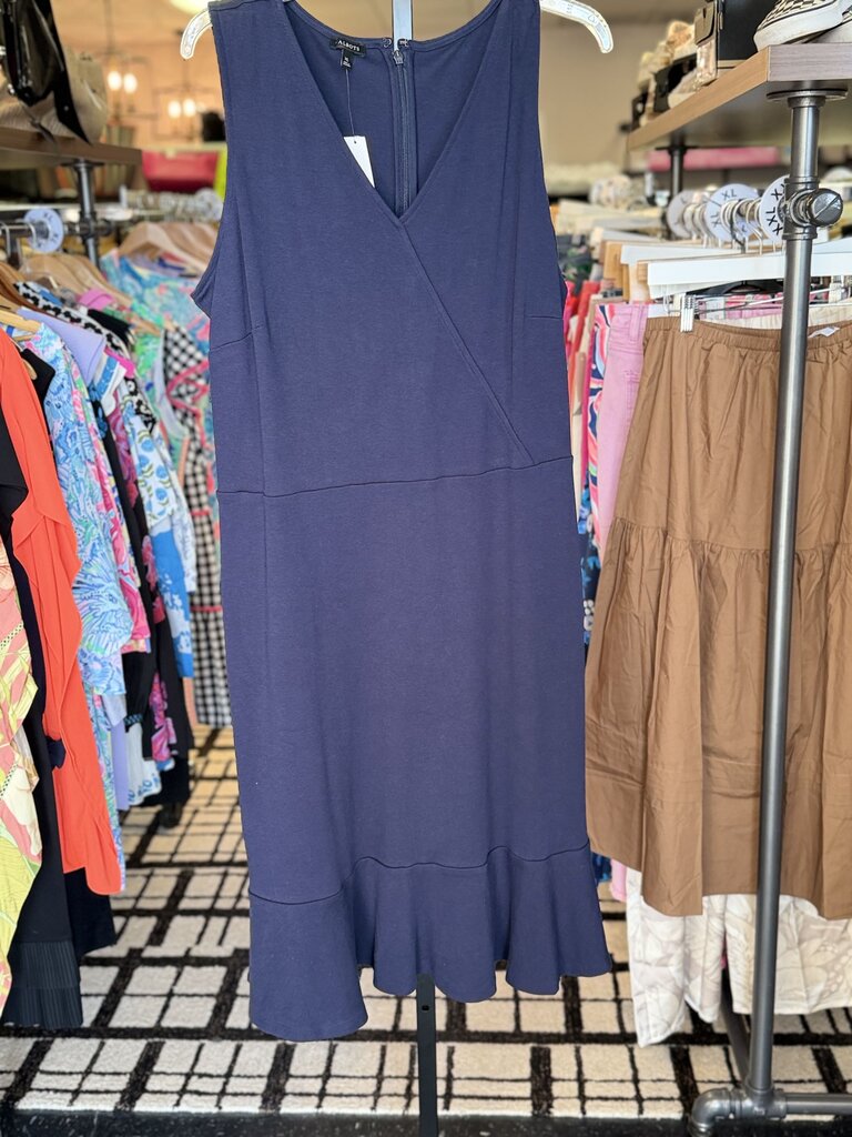 Talbots NWT - Flounce Hem Fit & Flare Dress in Navy