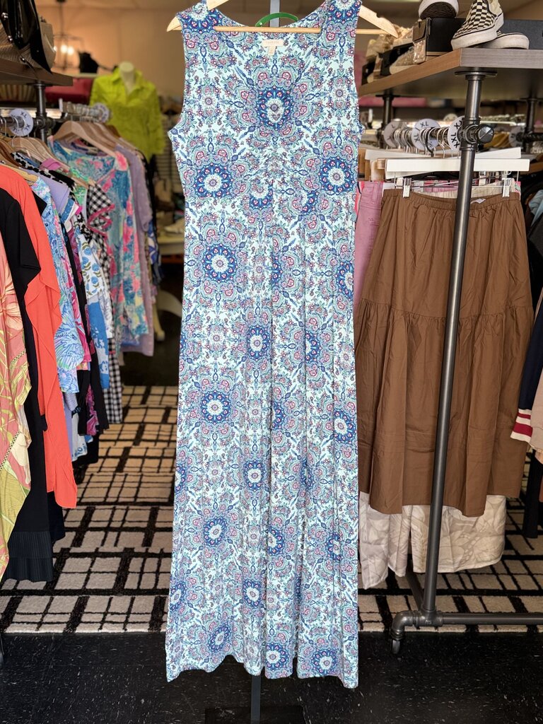 Talbots - Sleeveless Jersey Knit Paisley Maxi Dress