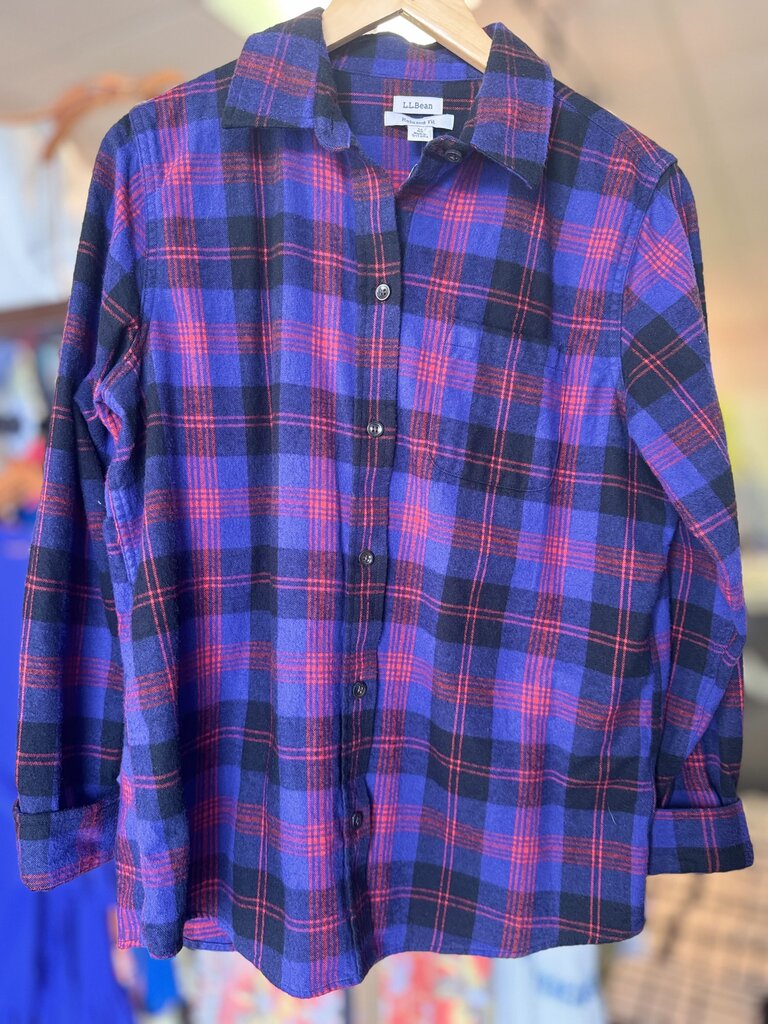 LL Bean-Scotch Plaid Flannel Shirt - Purple