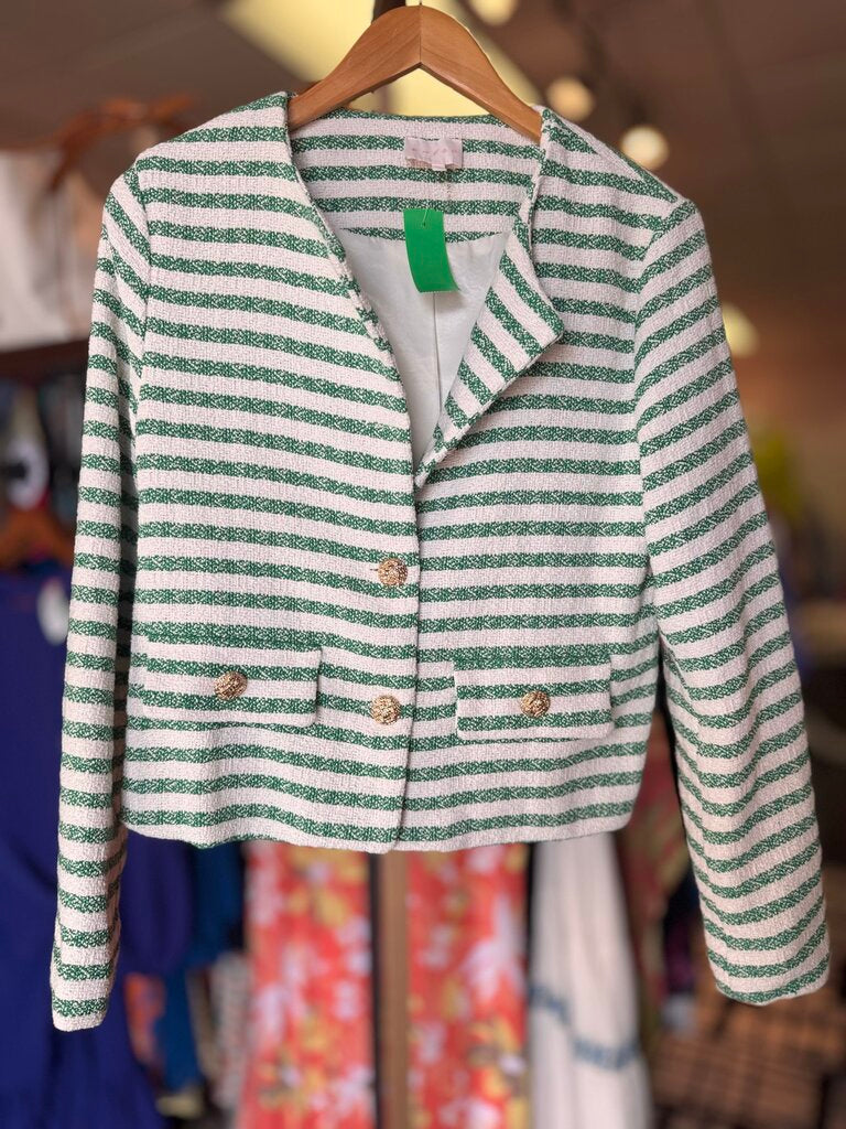 Entro - Green Striped Tweed Jacket