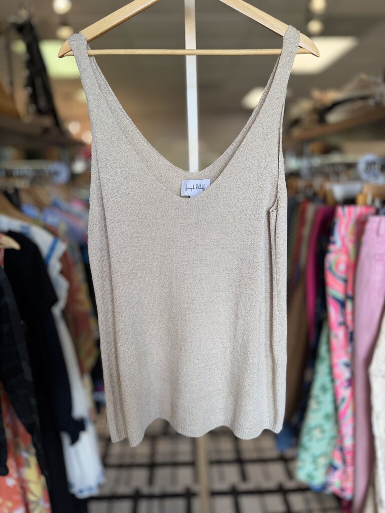 Joseph Ribkoff - V-Neck Knit Tank - Tan