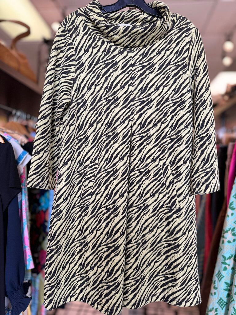 Tyler Boe-Cowlneck Sweater Dress - Leopard Print