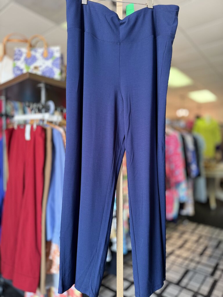 Habitat- Pull On Wide Leg Pants Jersey Knit - Navy