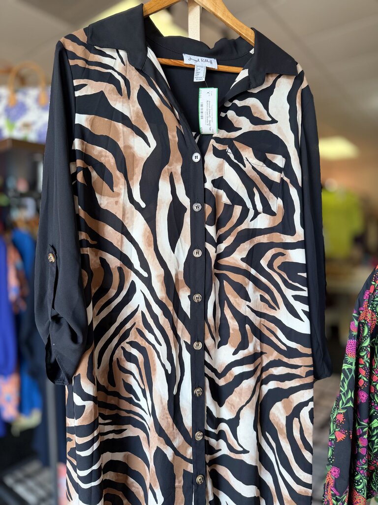 Joseph Ribkoff - Sheer Tiger Button Down Dress