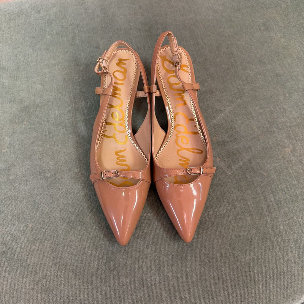 Sam Edelman - Denia Slingback Kitten Heels- Patent Nude