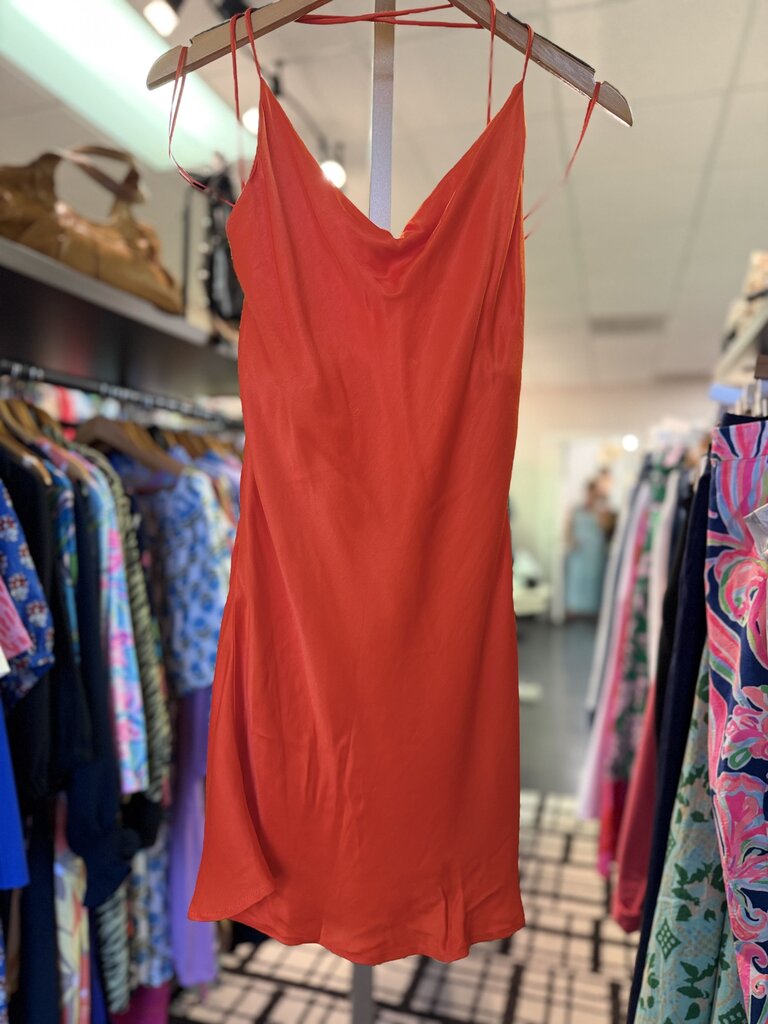 Zara NWT - Satin Blend Strappy Blouse - Persimmon