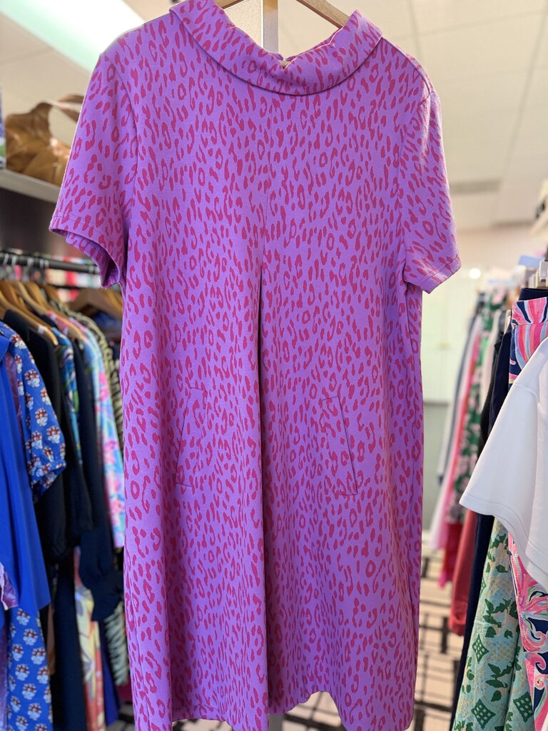 Tyler Boe - Kristen Dress in Pink Leopard Print