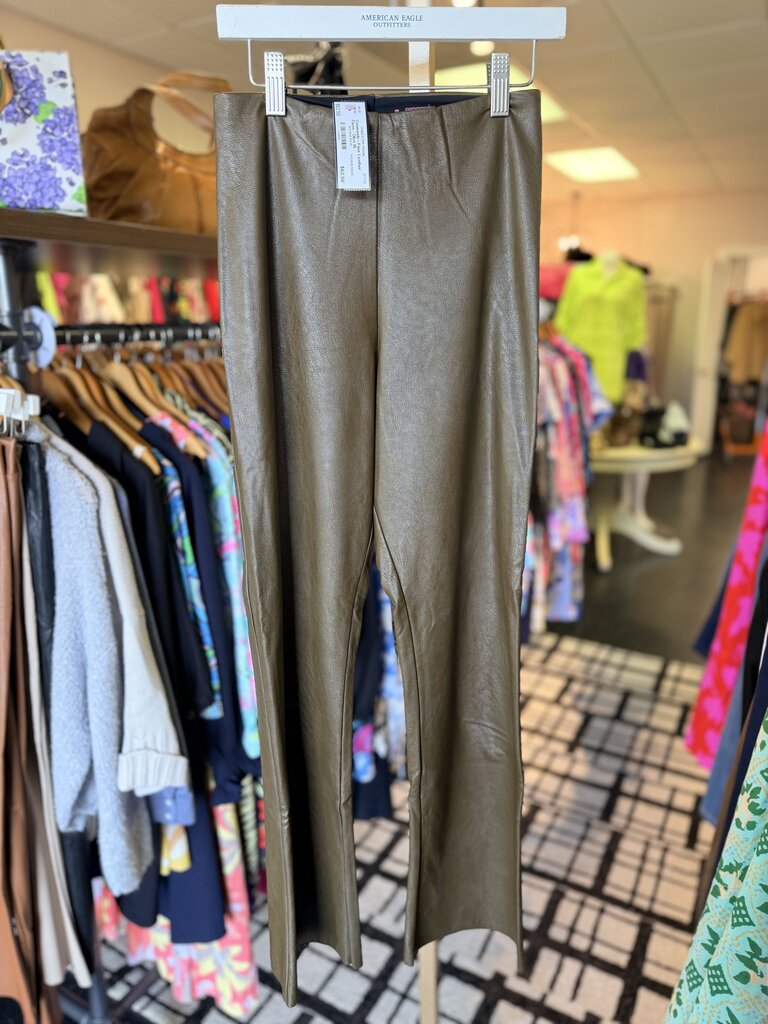 Commando - Faux Leather Flares - Olive