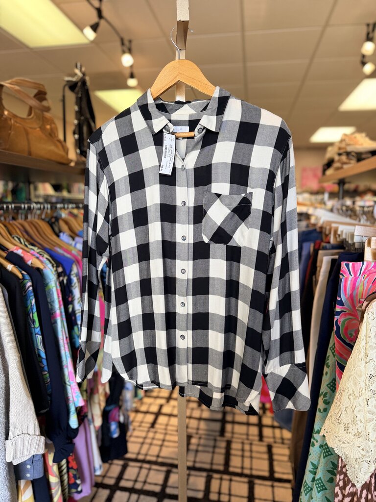 J.Jill - Buffalo Plaid LS Soft Knit Top -