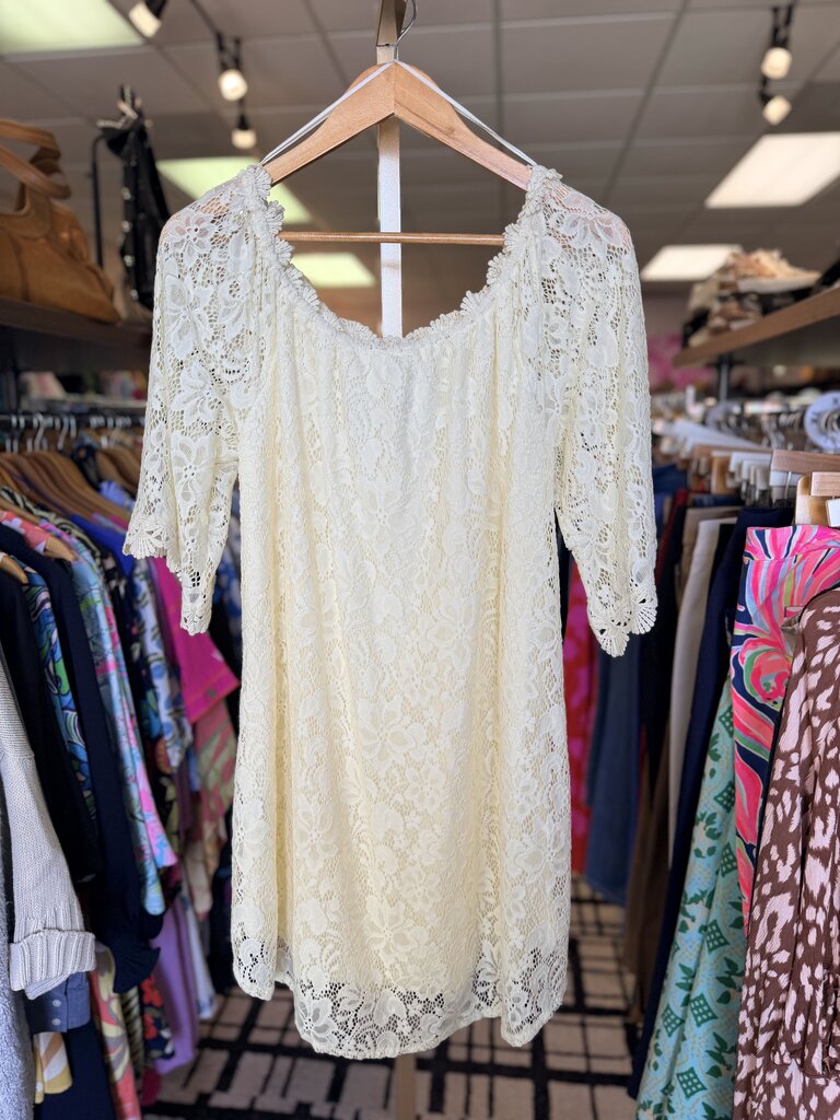Umgee - Lace Overlay Mini Dress - Off White