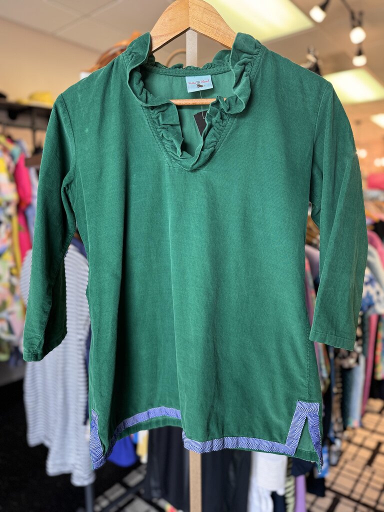 VTG H&H - Corduroy Ruffleneck Top - Green