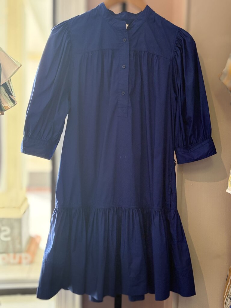 LRL - Drop Waist Puff Sleeve Dress - Navy