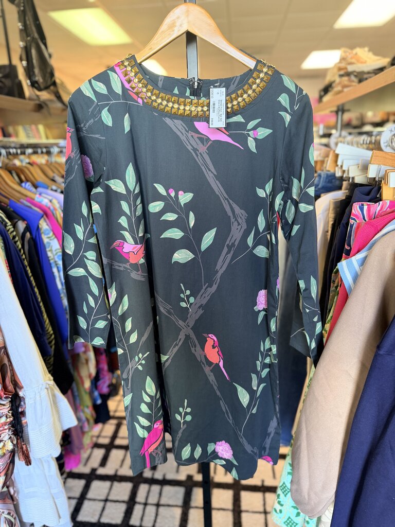 Sheridan French - Blair Shift Dress in Bird/Floral Print