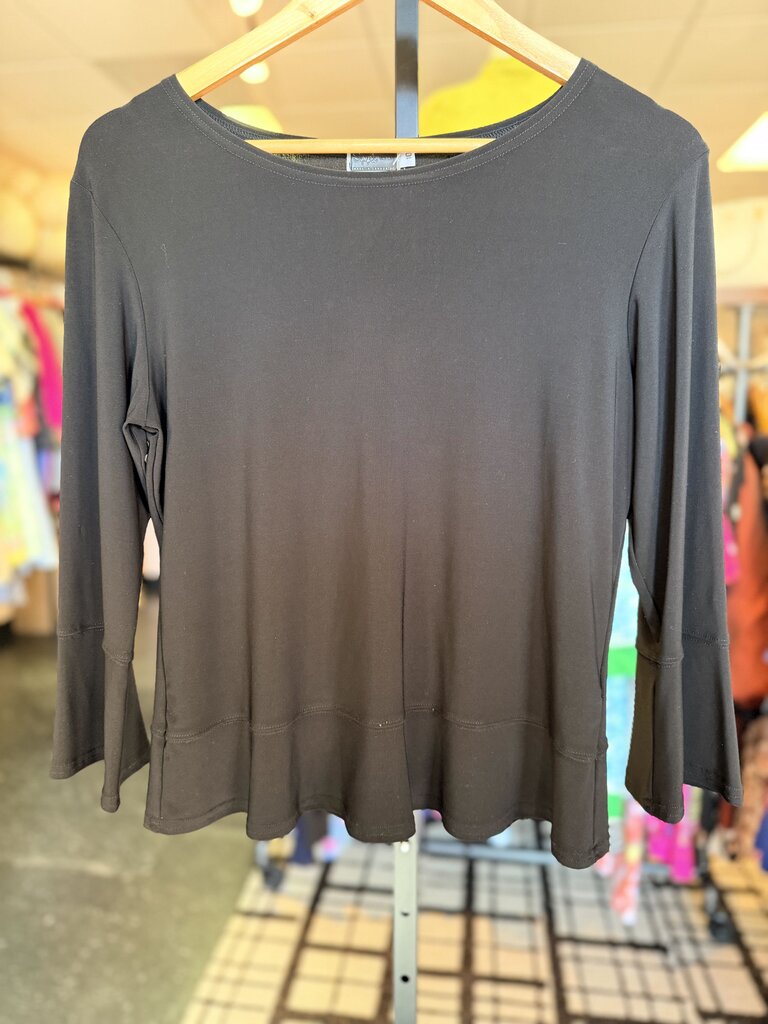 Sympli - Bell Sleeve Top - Black