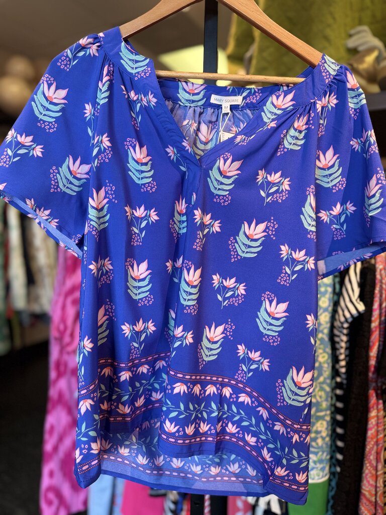 Mary Square NWT- Lori Top | Petal Keepsake Blue