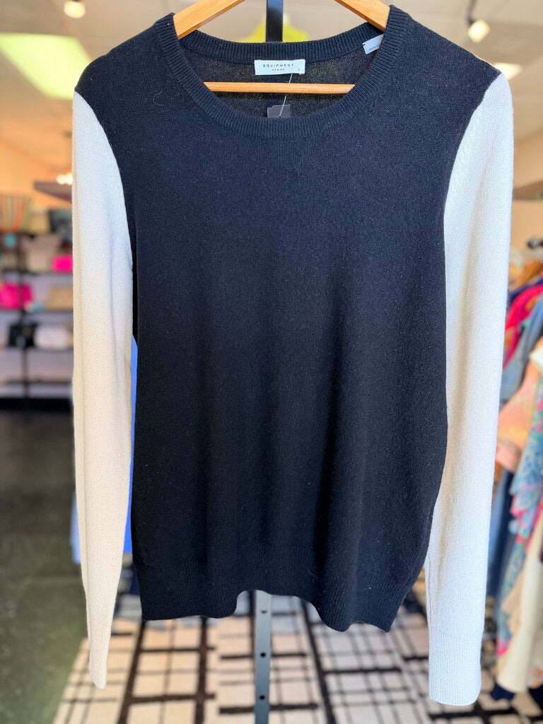 Equipment - Colorblock Cashmere Sweater - Black