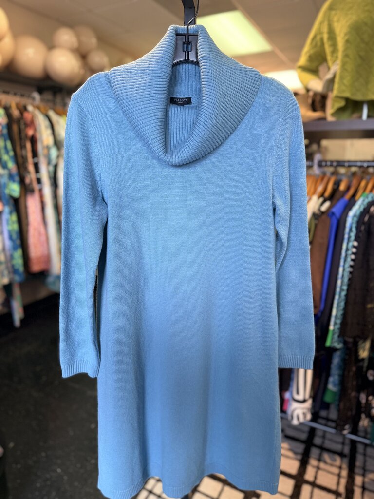 Talbots - Cowlneck Sweater Dress - Blue