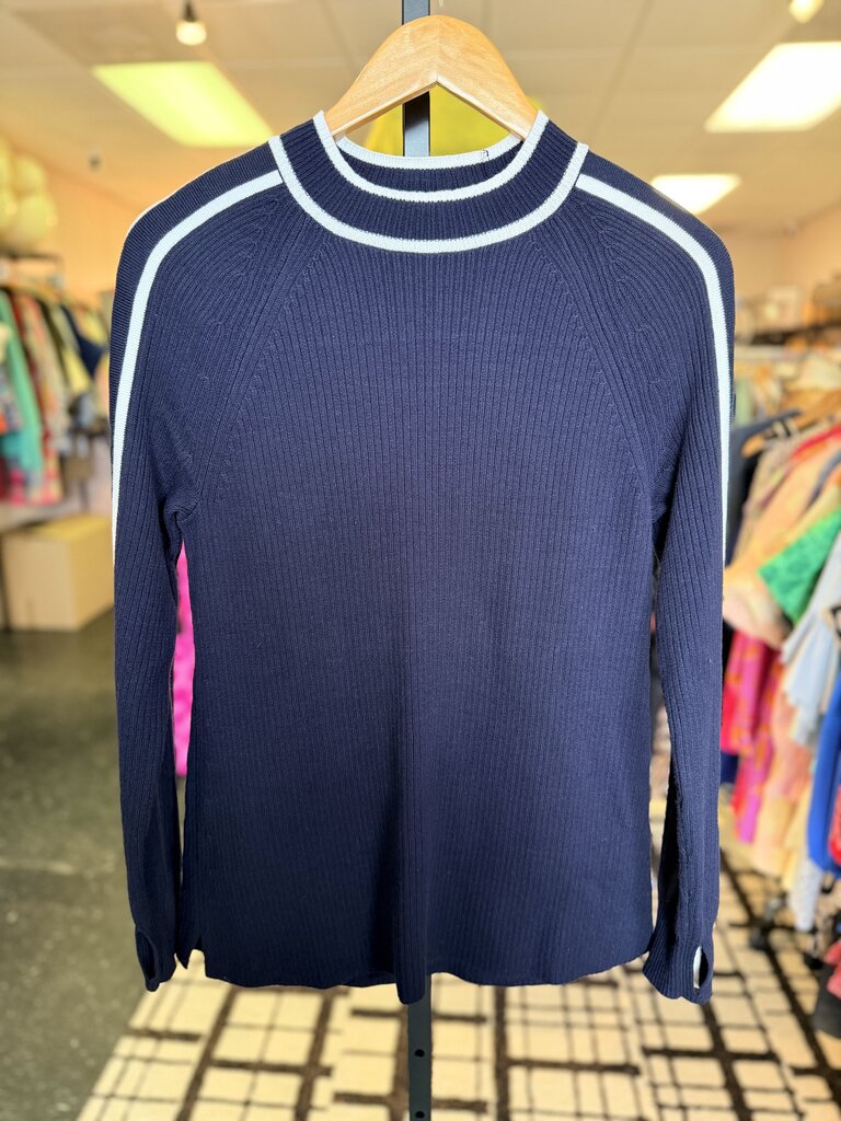T by Talbots - Ribbed Mockneck Sweater - Navy