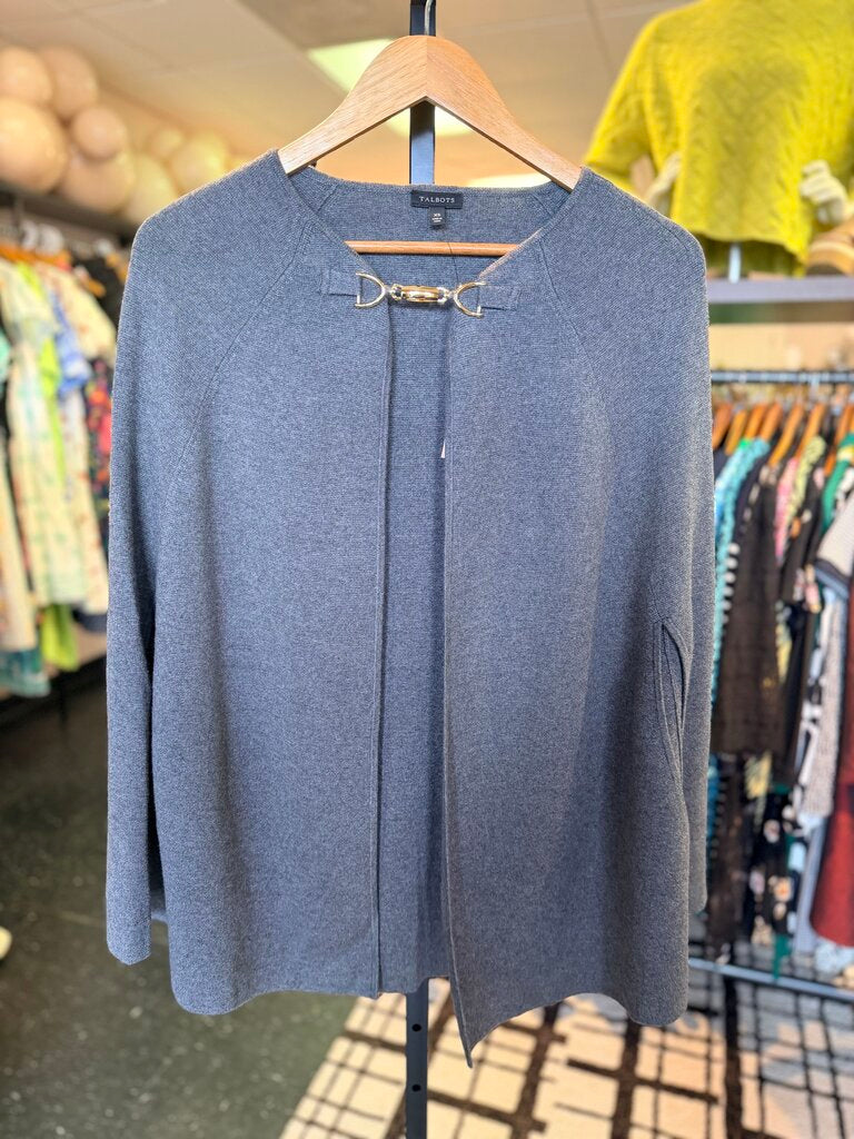 Talbots NWT - Cotton Blend Cape w. Horsebit Clasp - Grey