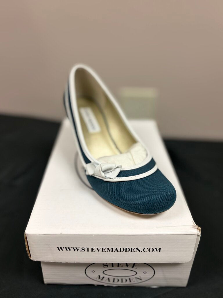 Steve Madden VTG- Venuss Navy Fabric Heels- Size 6