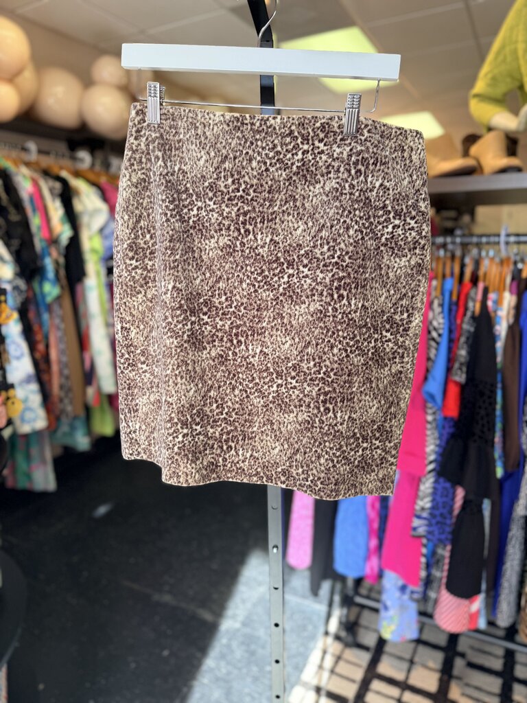 Talbots - Velveteen Animal Print Skirt -