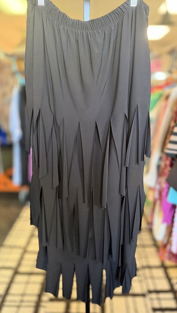 VTG 3K Fashion - Dress Maxi Skirt Set w. Fringe - Black