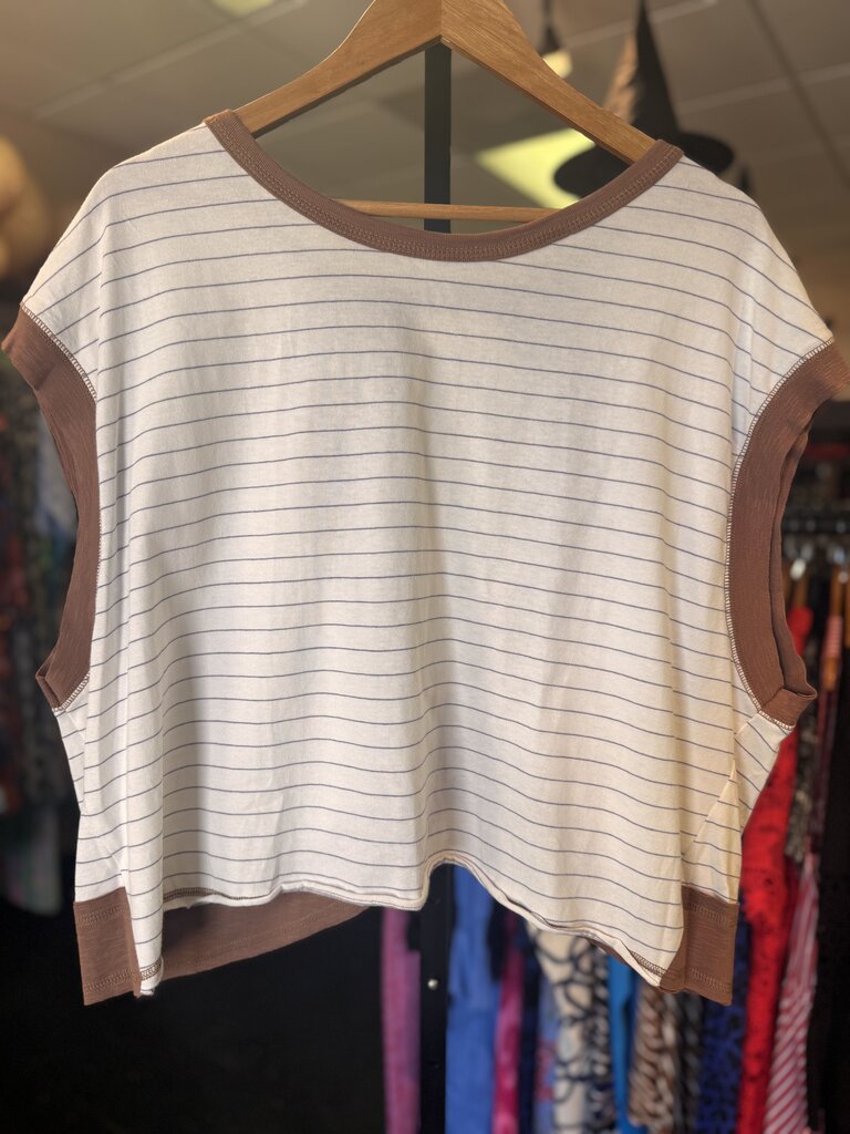 Altar'd State NWT -Sunny Day Open-Back Tee - Blue/Brown