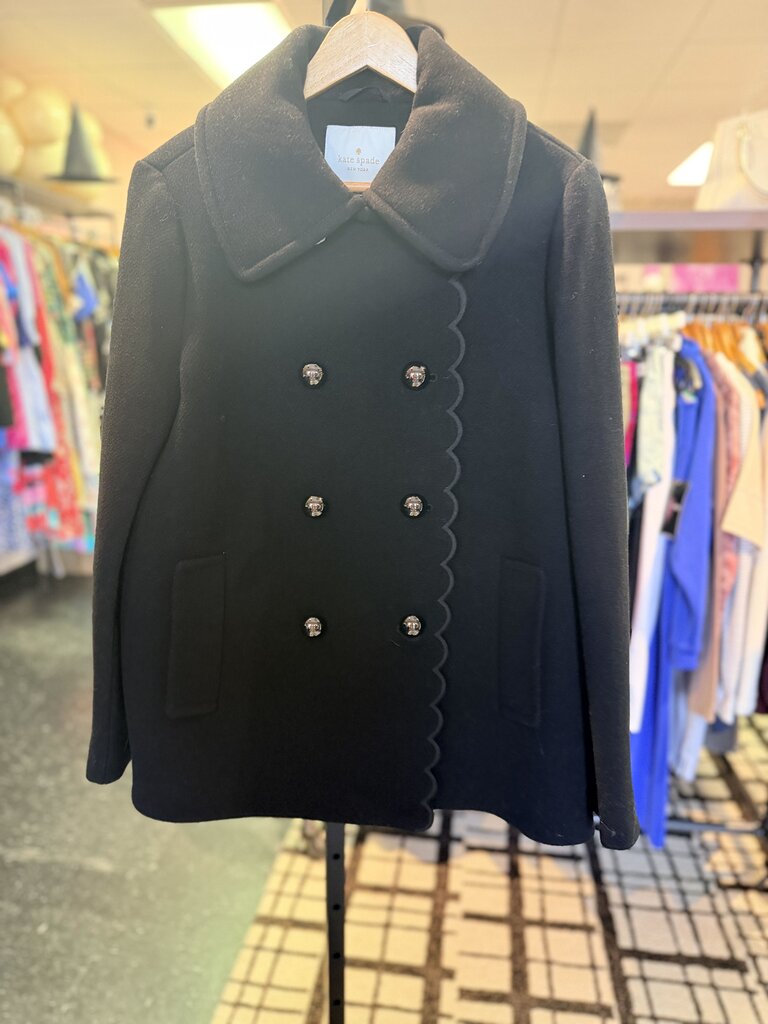 Kate Spade NWT - Scallop Peacoat - Black